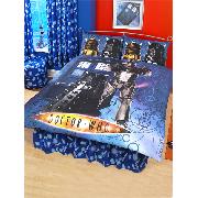 Doctor Who Double Duvet Cover and Pillowcase Cyberman Design Dr Bedding