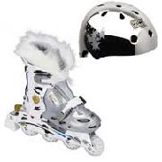 Barbie My Scene Bling Adjustable In Line Skates and Helmet