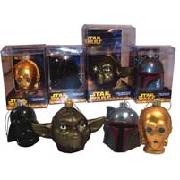 Star Wars 3" Glass Head Christmas Decorations