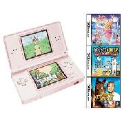 Nintendo - Ds Lite Pink Plus Barbie 12 Dancing Princesses, Pippa Funnel and Mind Quiz